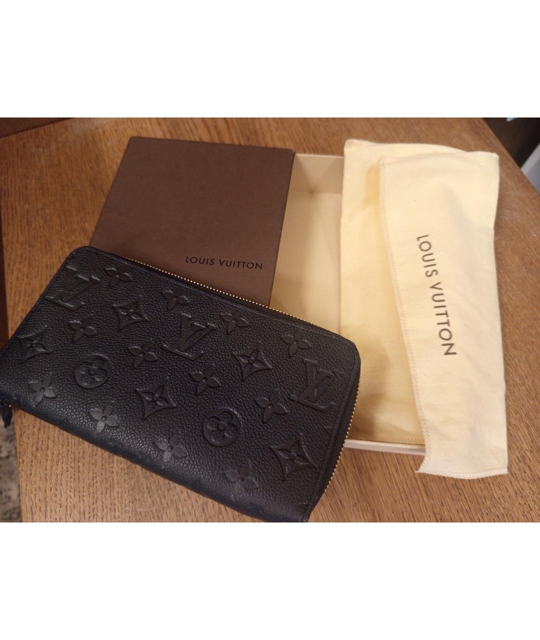 LOUIS VUITTON Серый кожаный кошелек, фото 3