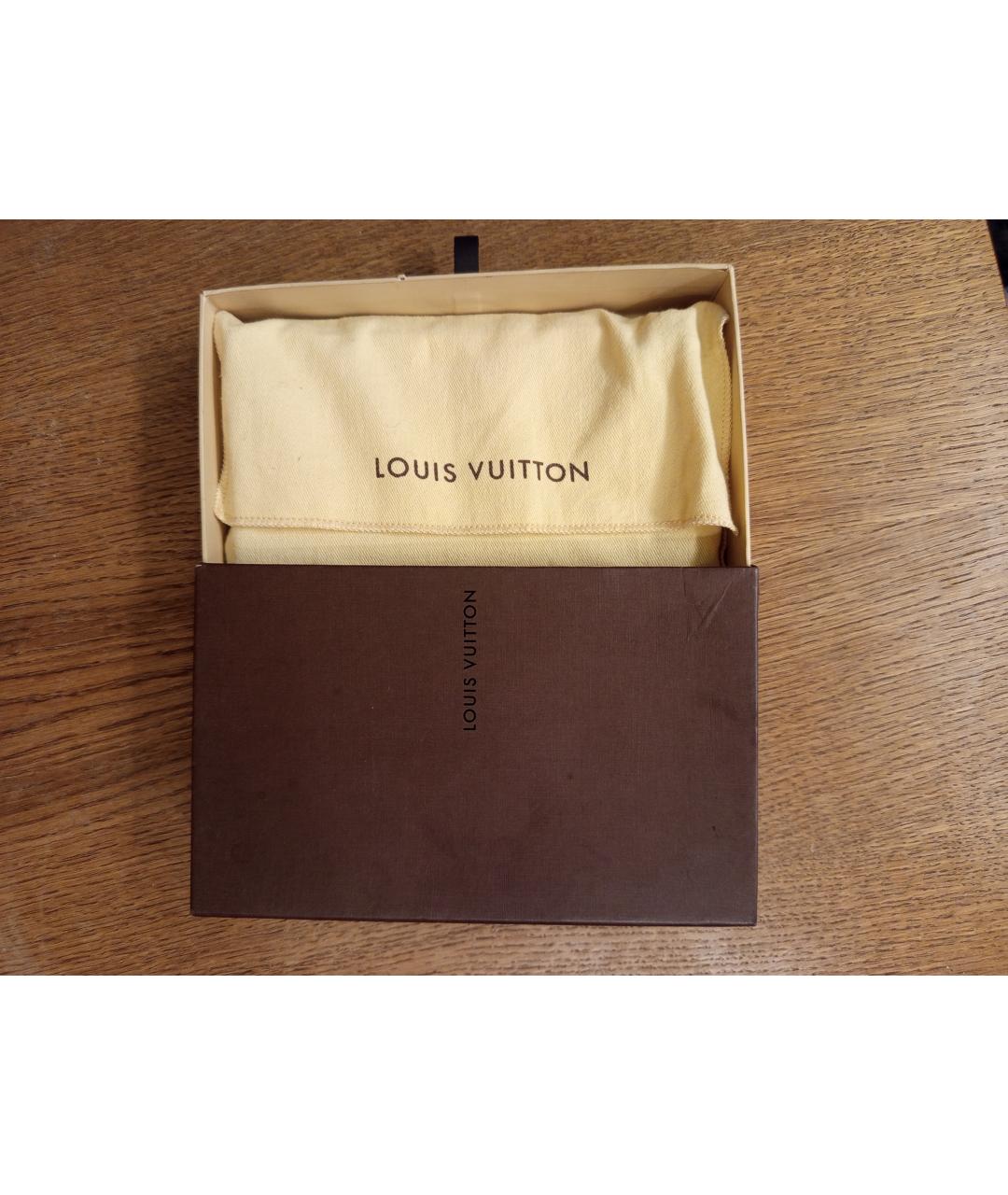 LOUIS VUITTON Серый кожаный кошелек, фото 4