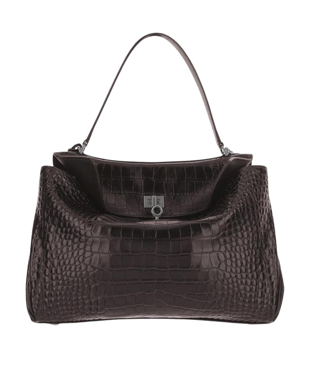 BALENCIAGA Коричневая кожаная сумка тоут, фото 1