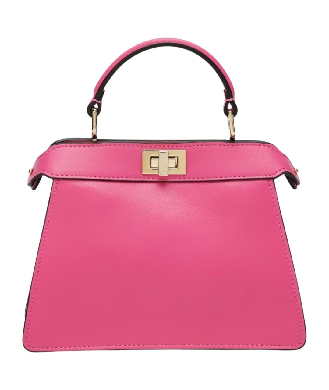 FENDI Розовая кожаная сумка тоут, фото 1