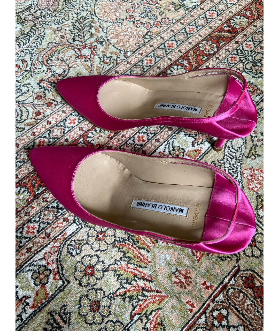 VETEMENTS Розовые текстильные туфли, фото 8