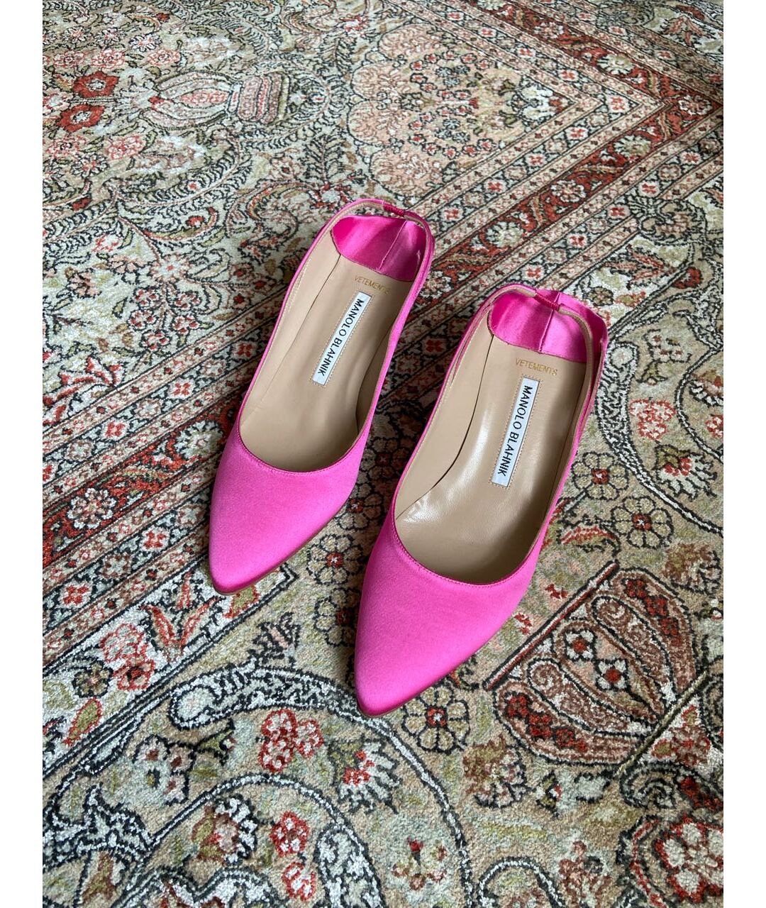 VETEMENTS Розовые текстильные туфли, фото 2