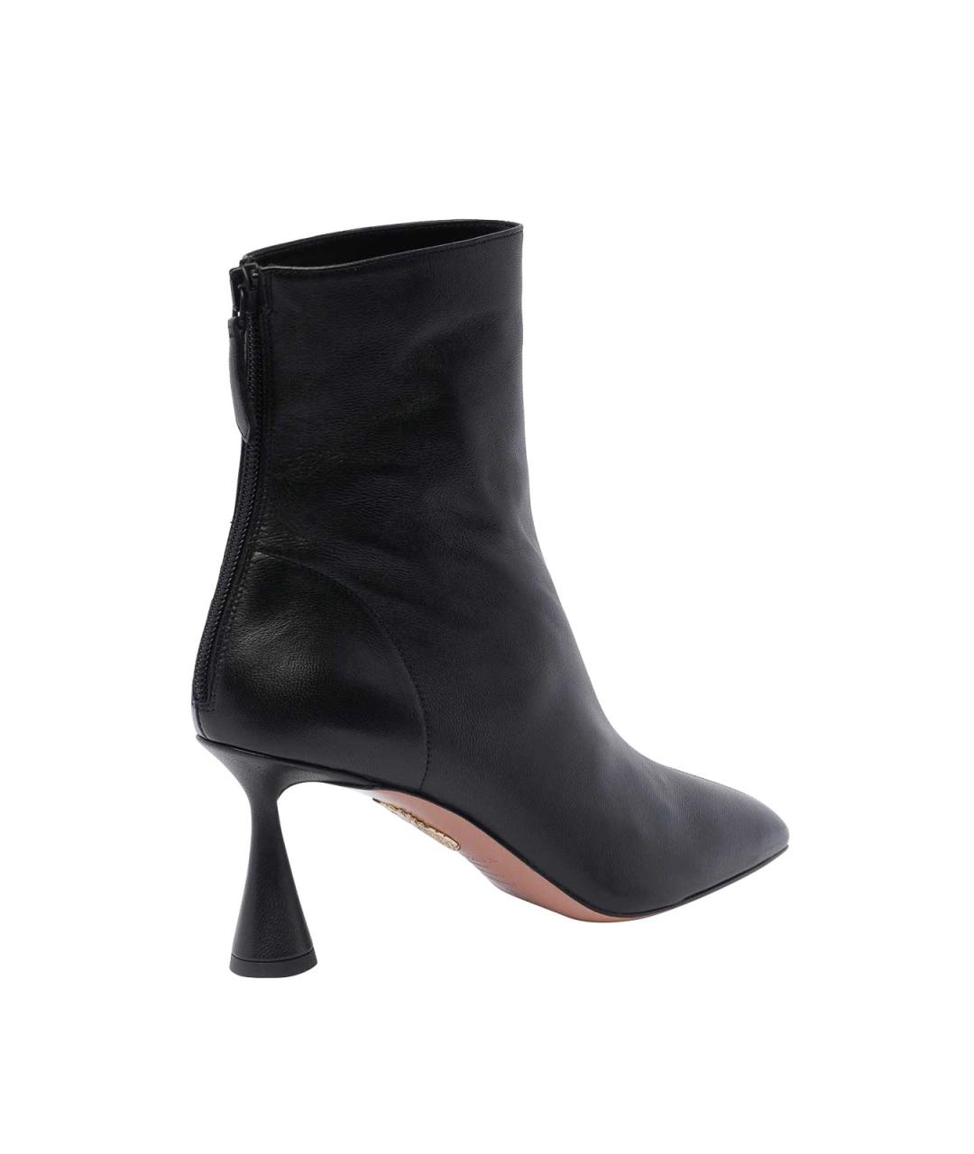 AQUAZZURA Черные кожаные ботильоны, фото 3