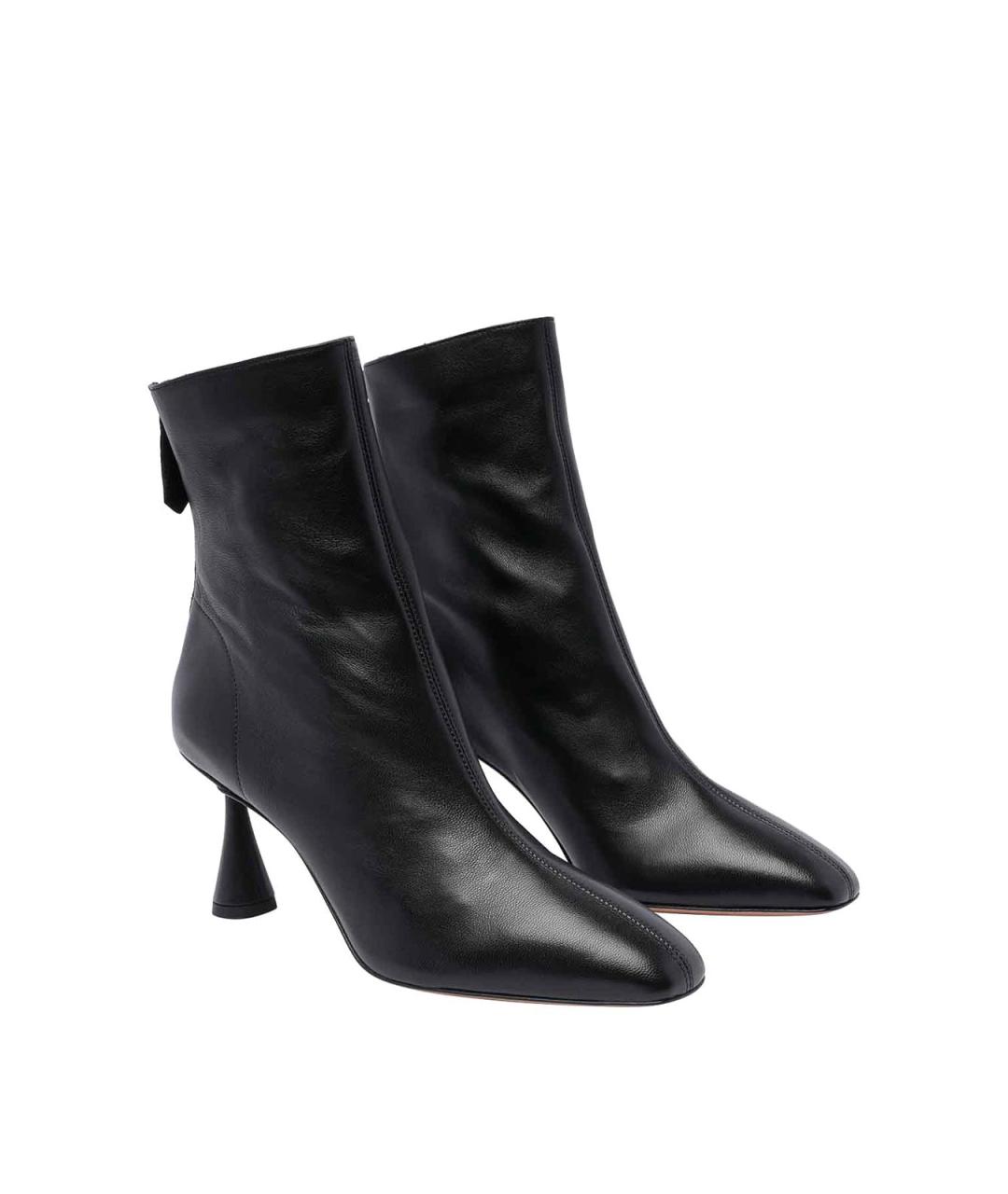 AQUAZZURA Черные кожаные ботильоны, фото 2