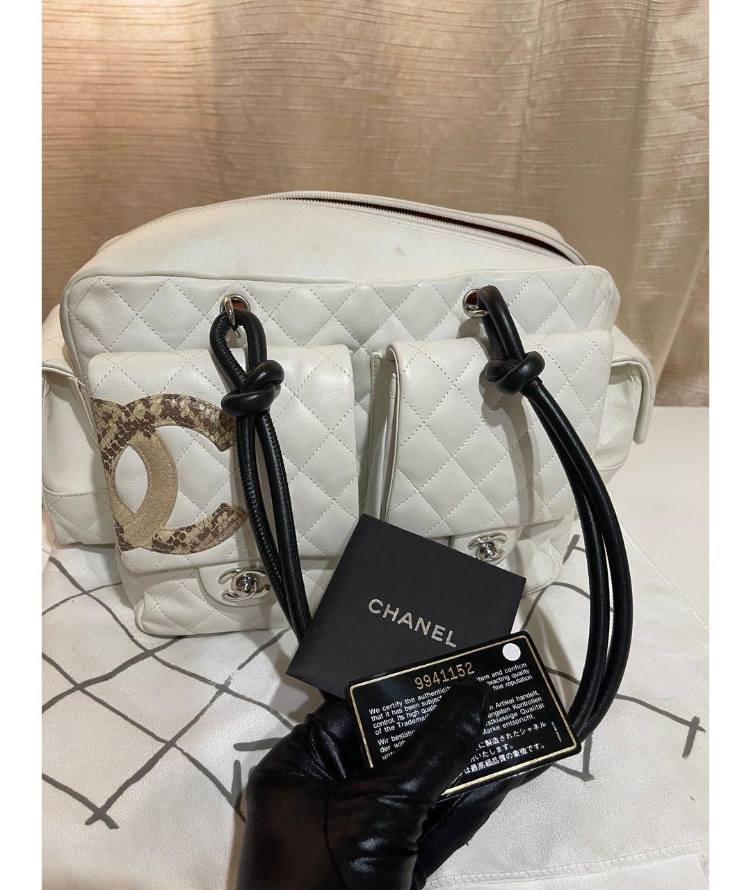 CHANEL Белая кожаная сумка тоут, фото 2
