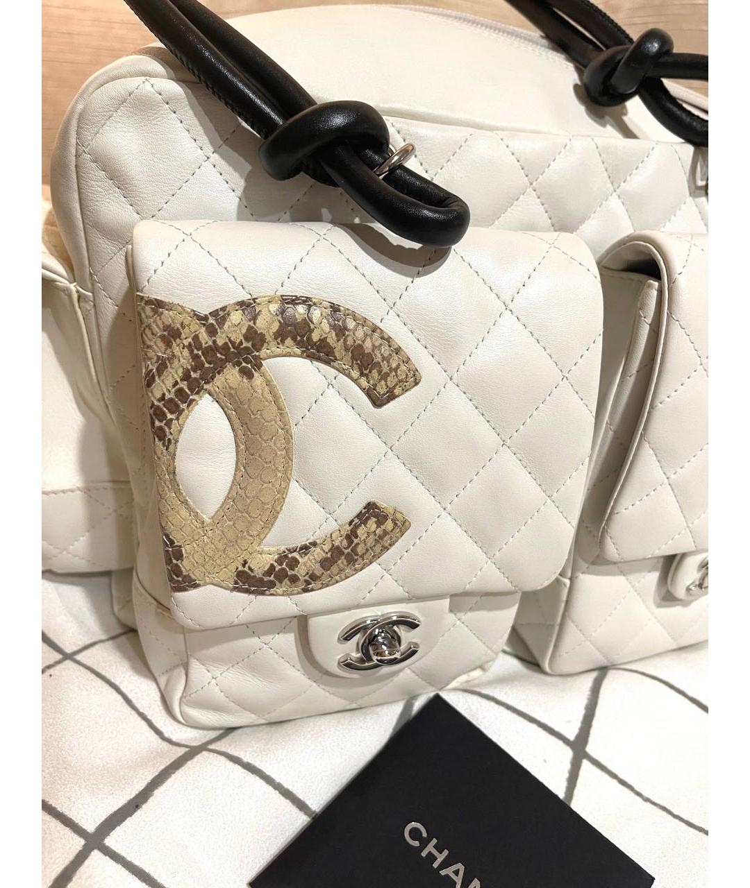 CHANEL Белая кожаная сумка тоут, фото 5