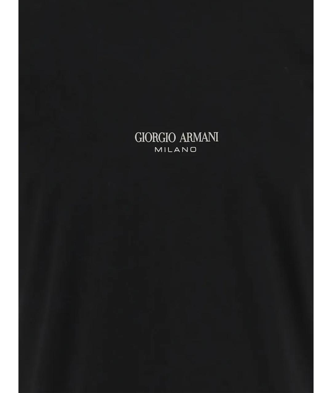 GIORGIO ARMANI Черная хлопковая футболка, фото 3