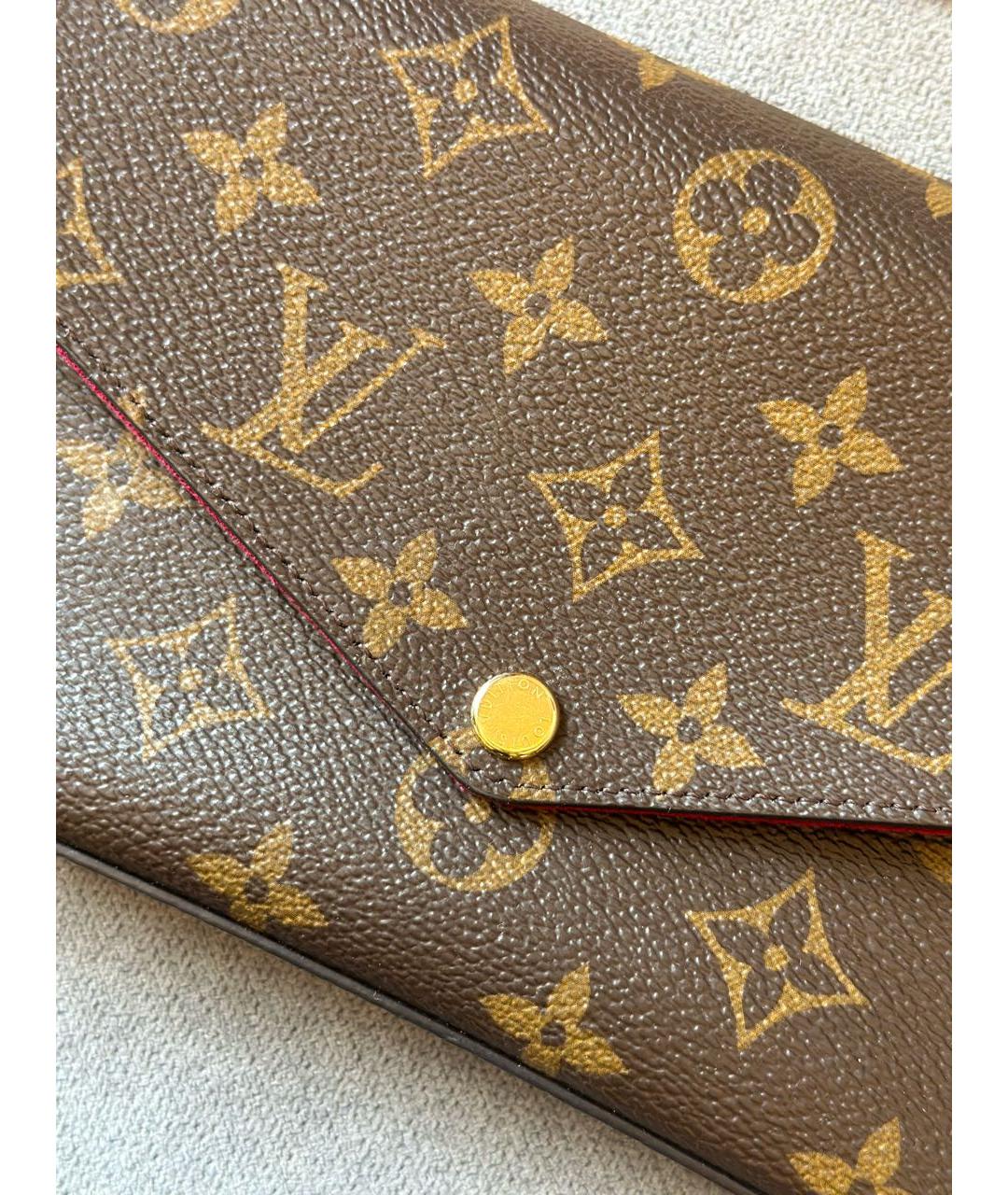 LOUIS VUITTON Коричневая кожаная сумка через плечо, фото 3