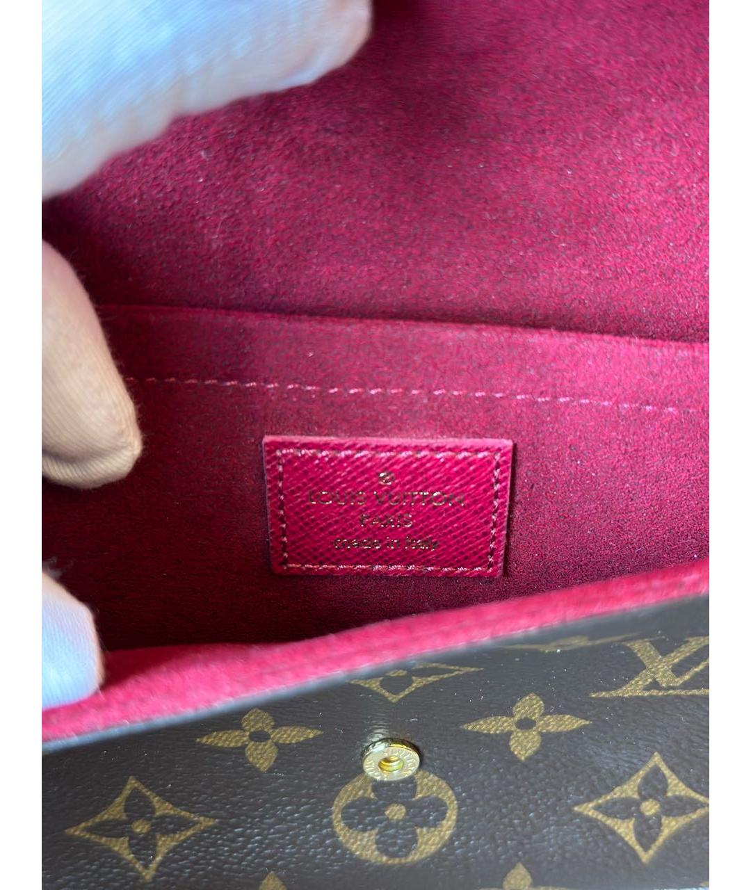 LOUIS VUITTON Коричневая кожаная сумка через плечо, фото 8