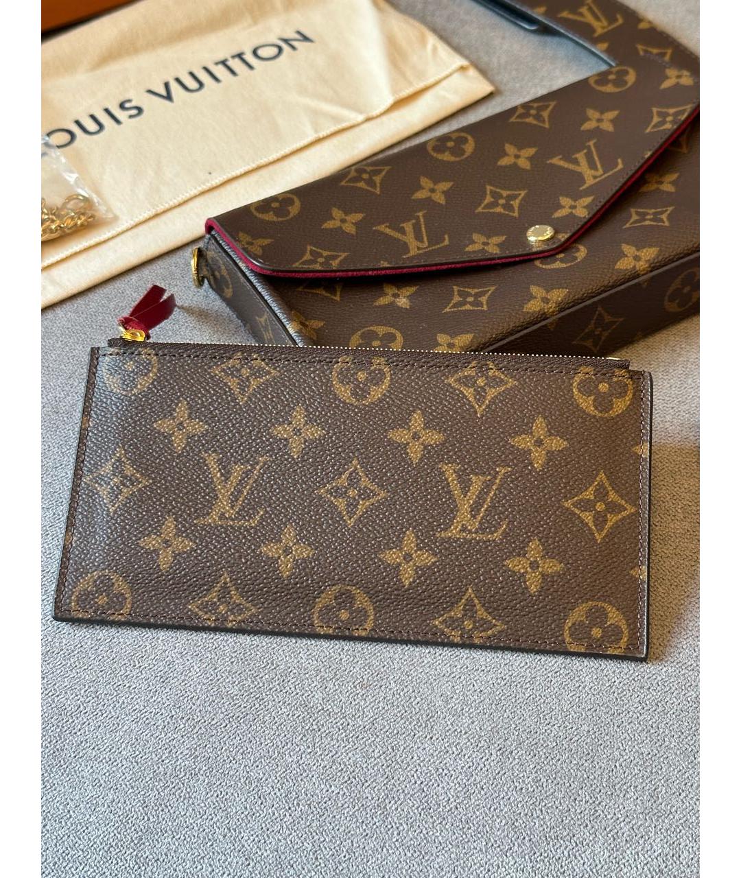 LOUIS VUITTON Коричневая кожаная сумка через плечо, фото 6