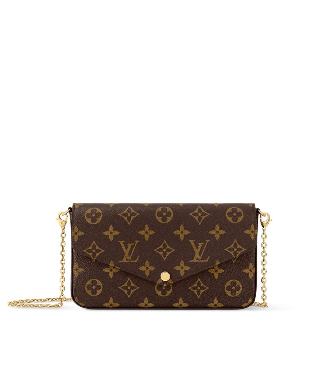 LOUIS VUITTON Коричневая кожаная сумка через плечо, фото 9