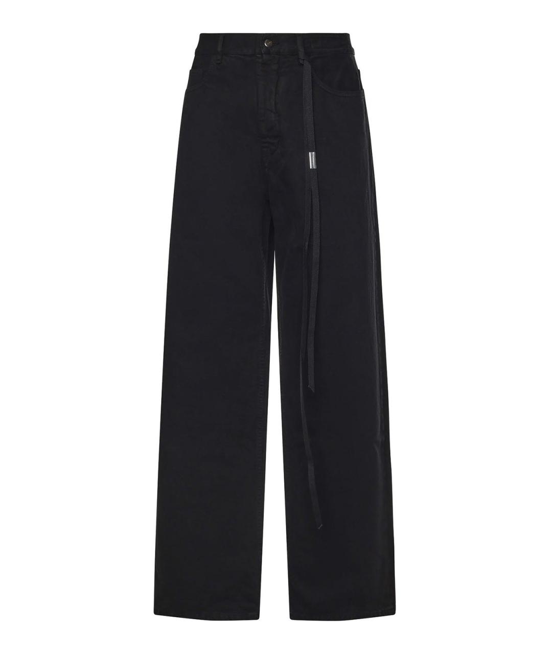 ANN DEMEULEMEESTER Черные хлопковые повседневные брюки, фото 1