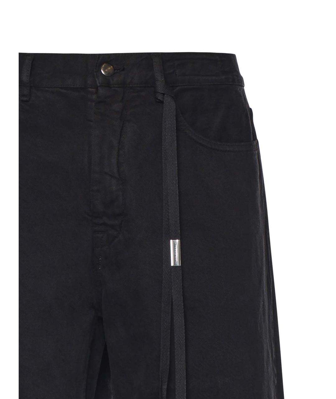ANN DEMEULEMEESTER Черные хлопковые повседневные брюки, фото 2