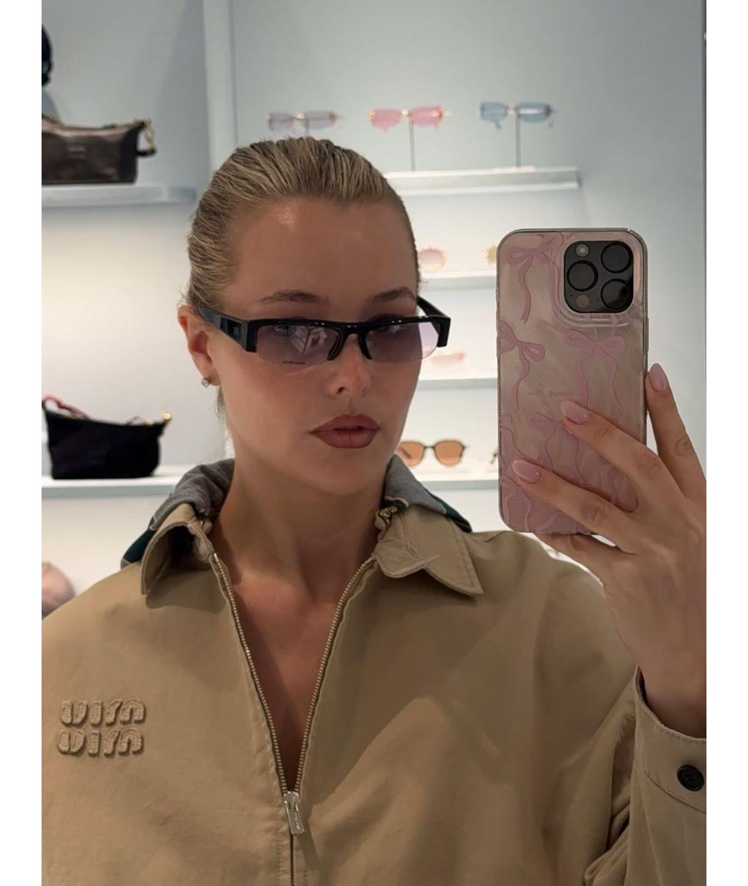 MIU MIU Черные пластиковые солнцезащитные очки, фото 3