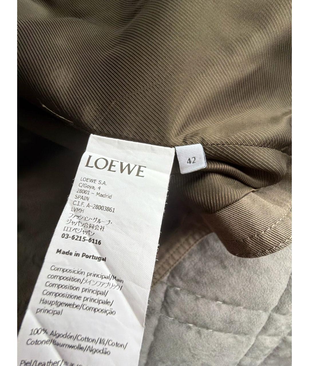 LOEWE Хаки хлопковая куртка, фото 8