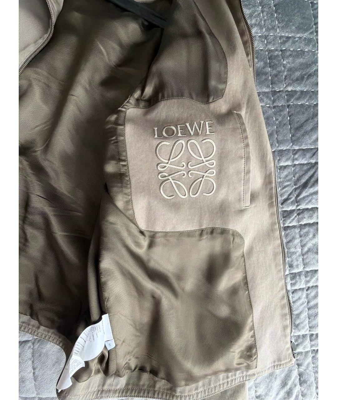 LOEWE Хаки хлопковая куртка, фото 7