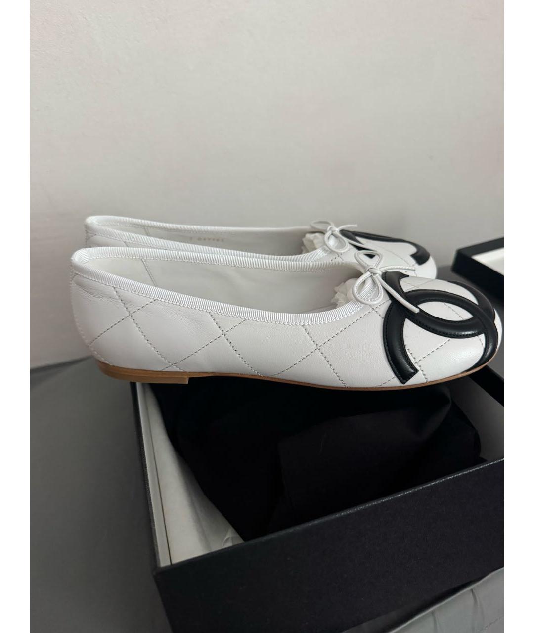 CHANEL Белые кожаные балетки, фото 7