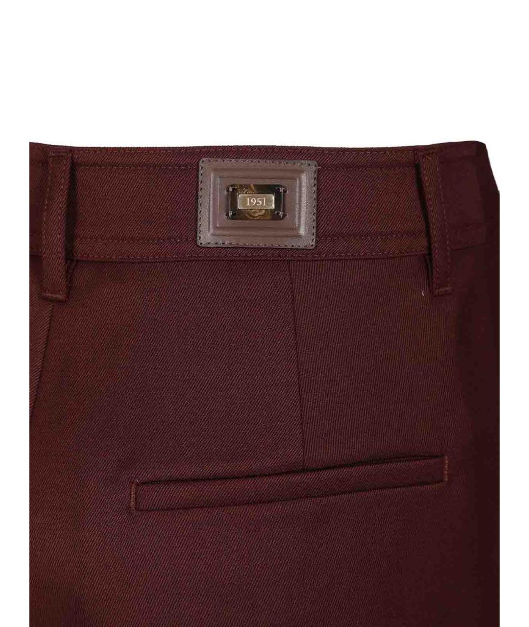 MAX MARA Бордовые шерстяные прямые брюки, фото 5