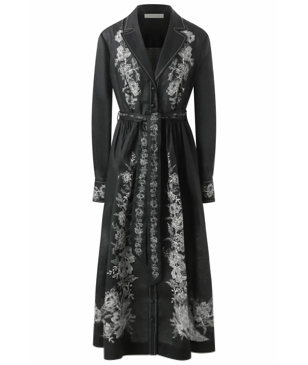 ZIMMERMANN Черное льняное коктейльное платье, фото 1