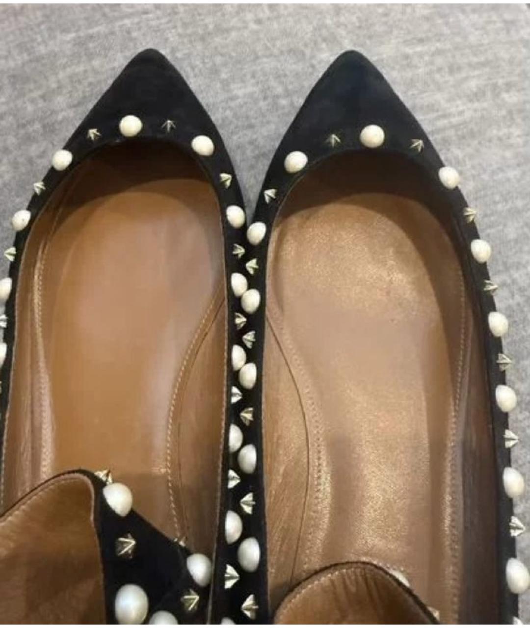 AQUAZZURA Черные замшевые балетки, фото 6