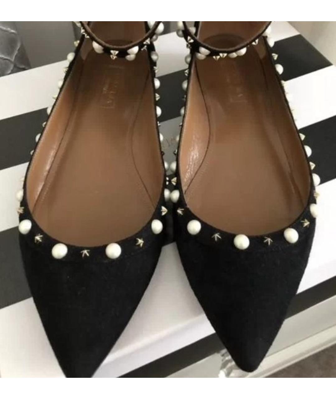 AQUAZZURA Черные замшевые балетки, фото 4