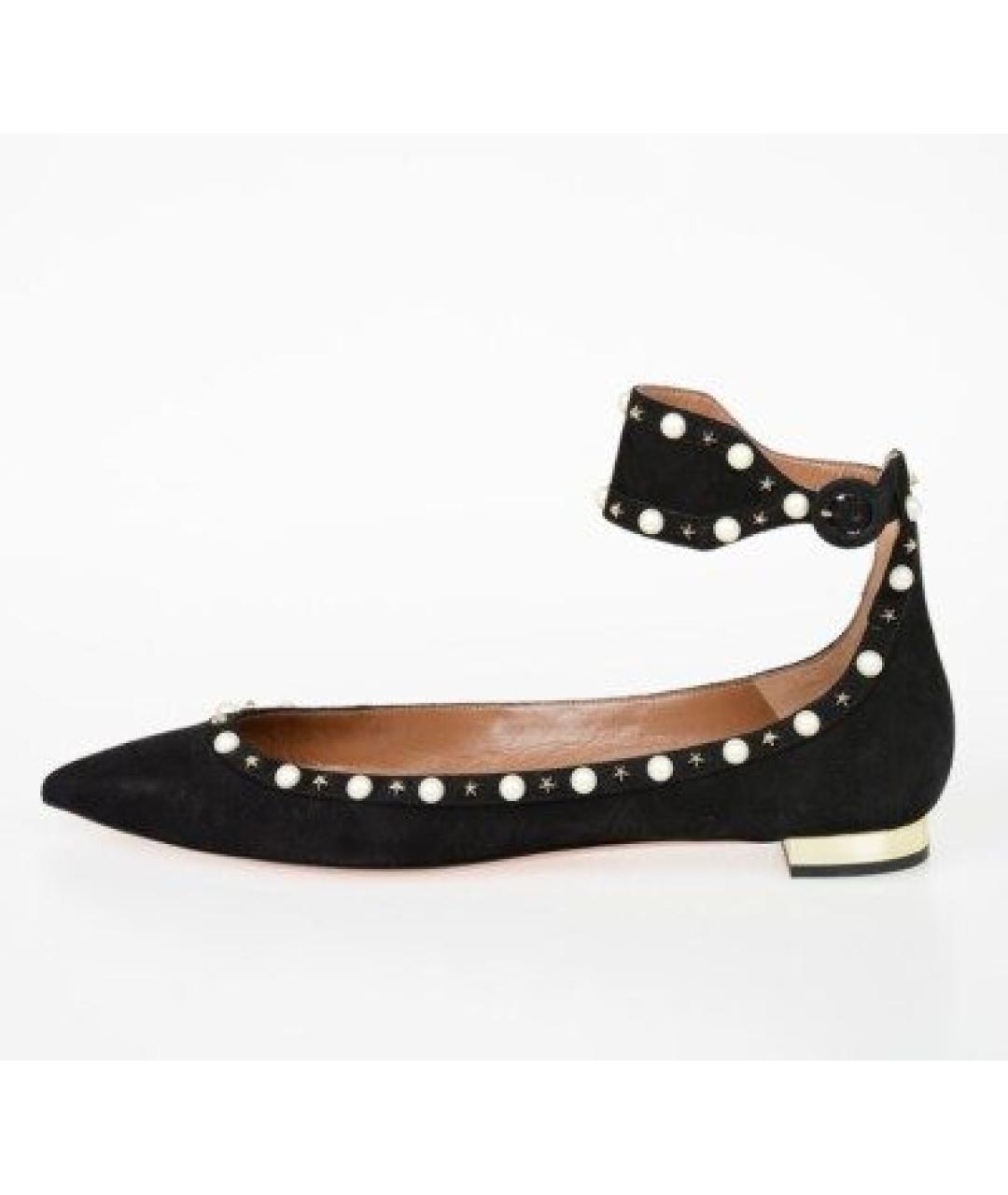 AQUAZZURA Черные замшевые балетки, фото 8