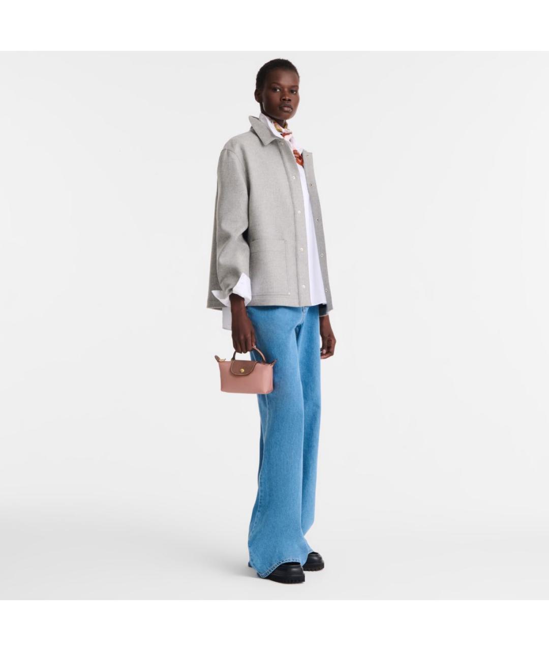 LONGCHAMP Розовая синтетическая сумка с короткими ручками, фото 7