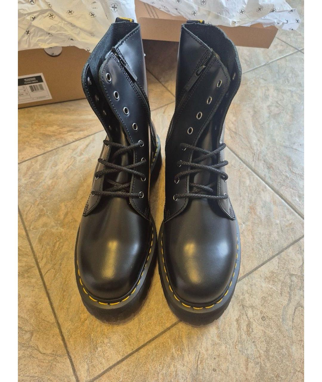 DR. MARTENS Черные кожаные высокие ботинки, фото 3