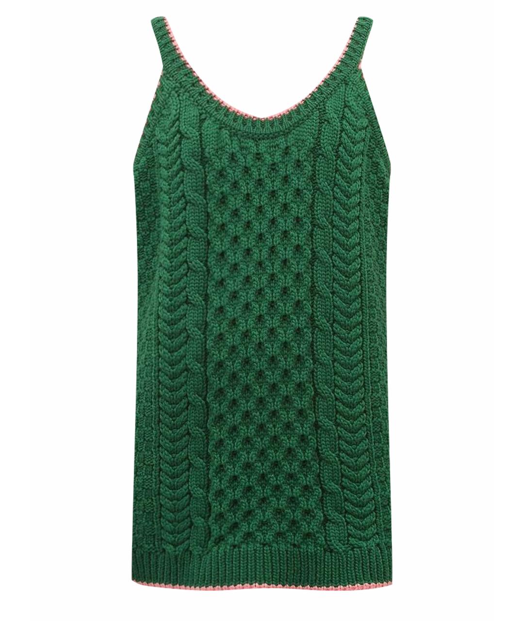 MIU MIU Зеленые шерстяное повседневное платье, фото 1