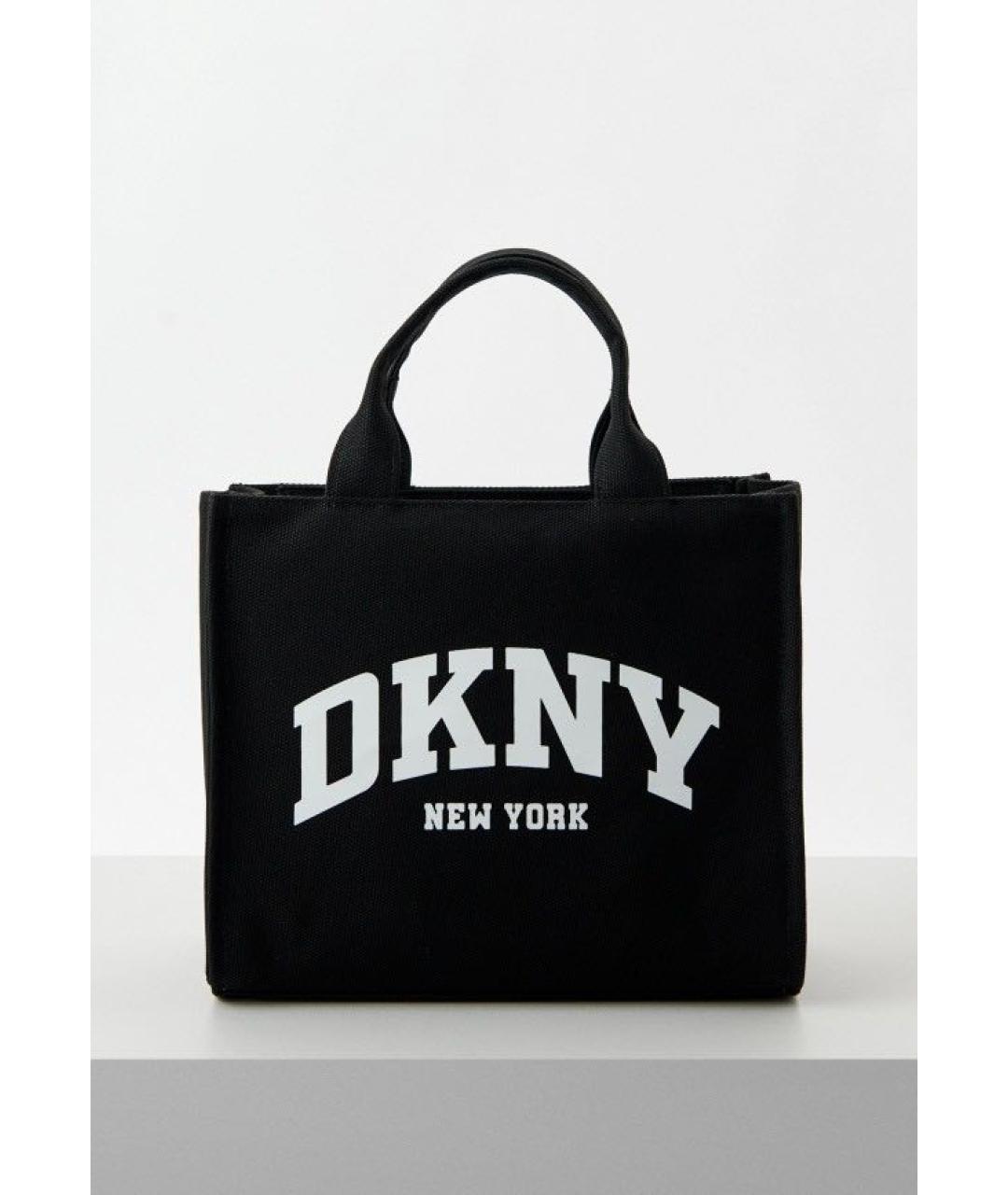 DKNY Черная хлопковая сумка тоут, фото 8