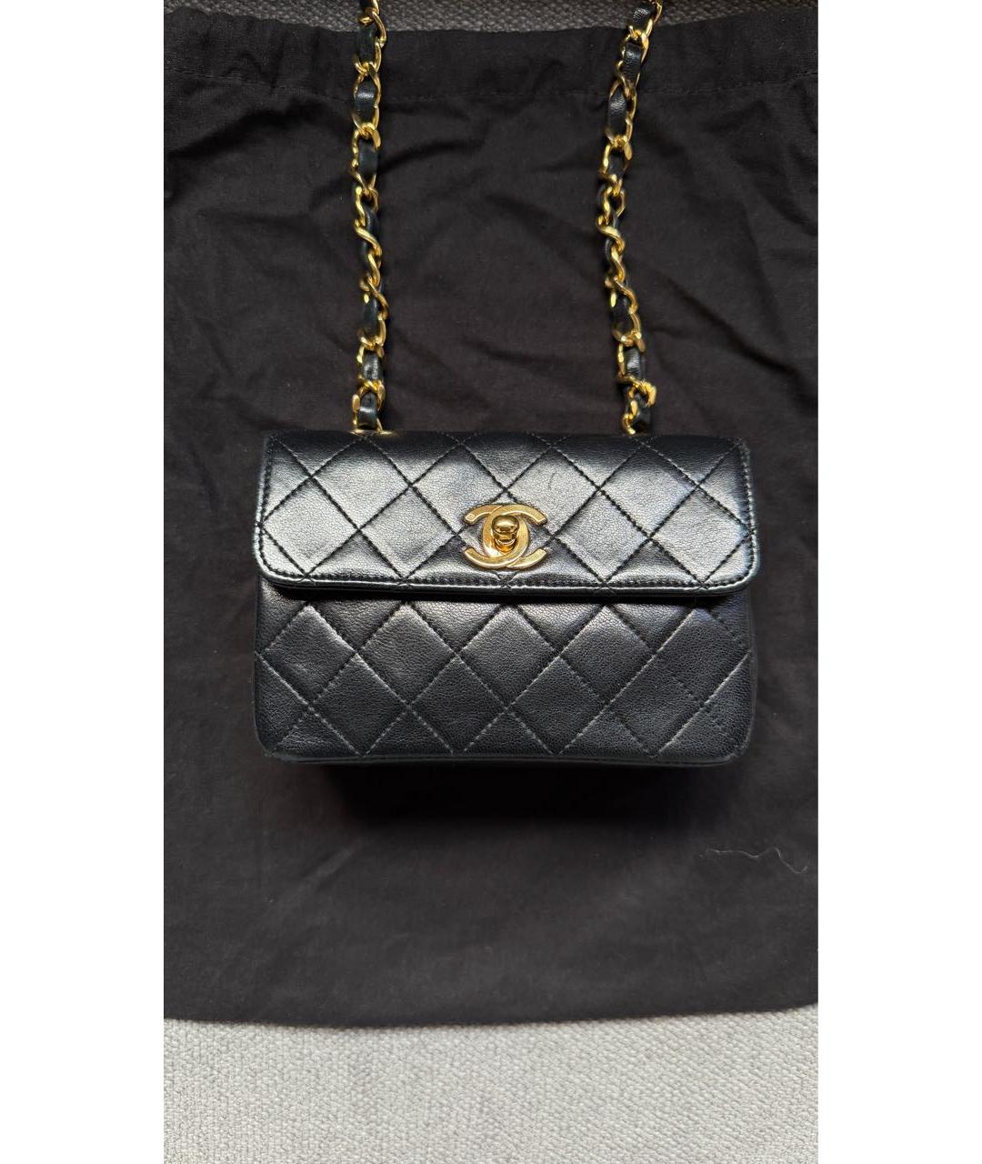 CHANEL Черная кожаная сумка через плечо, фото 8
