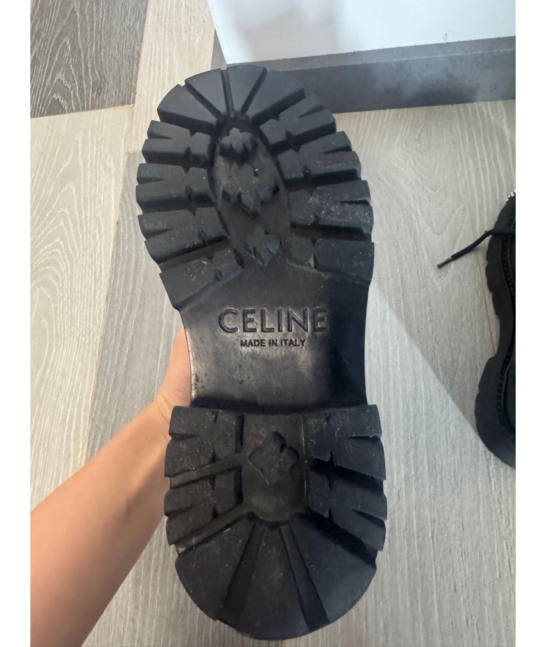 CELINE Черные кожаные ботинки, фото 5