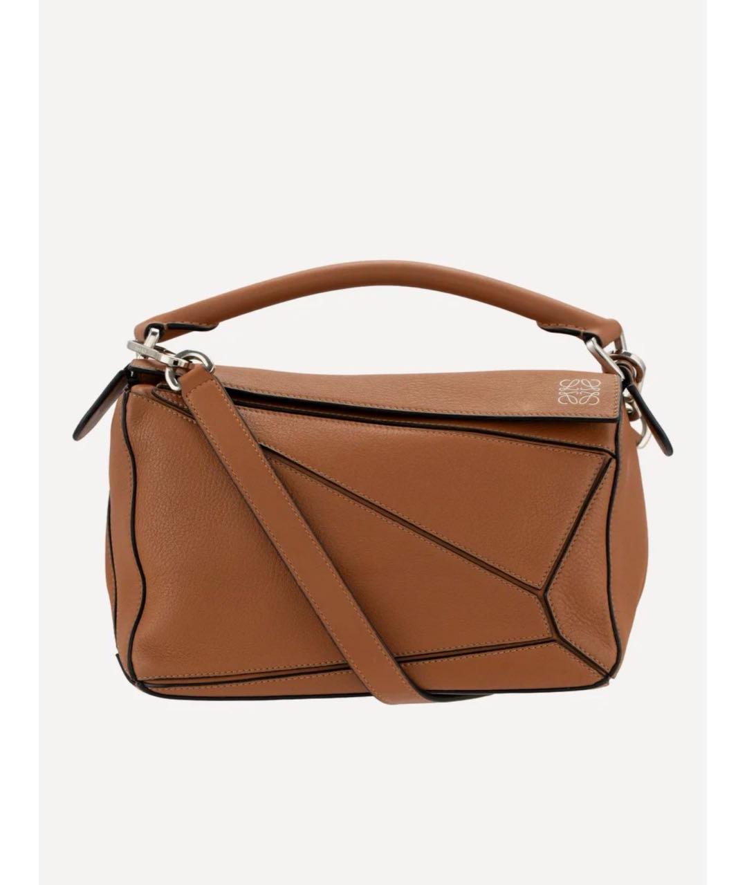 LOEWE Коричневая кожаная сумка через плечо, фото 9