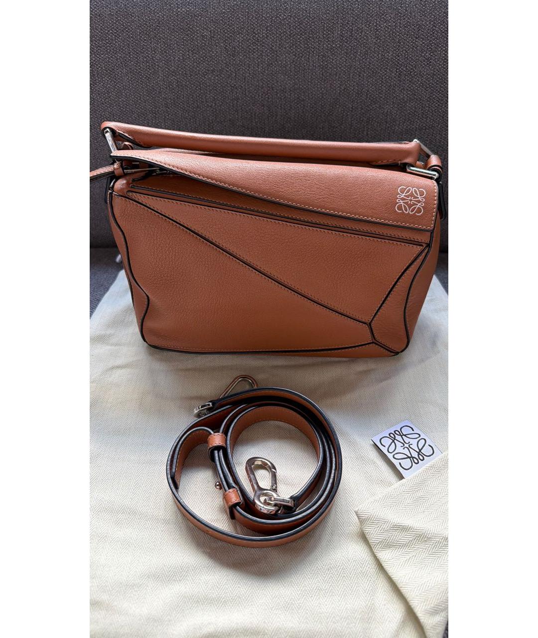 LOEWE Коричневая кожаная сумка через плечо, фото 8