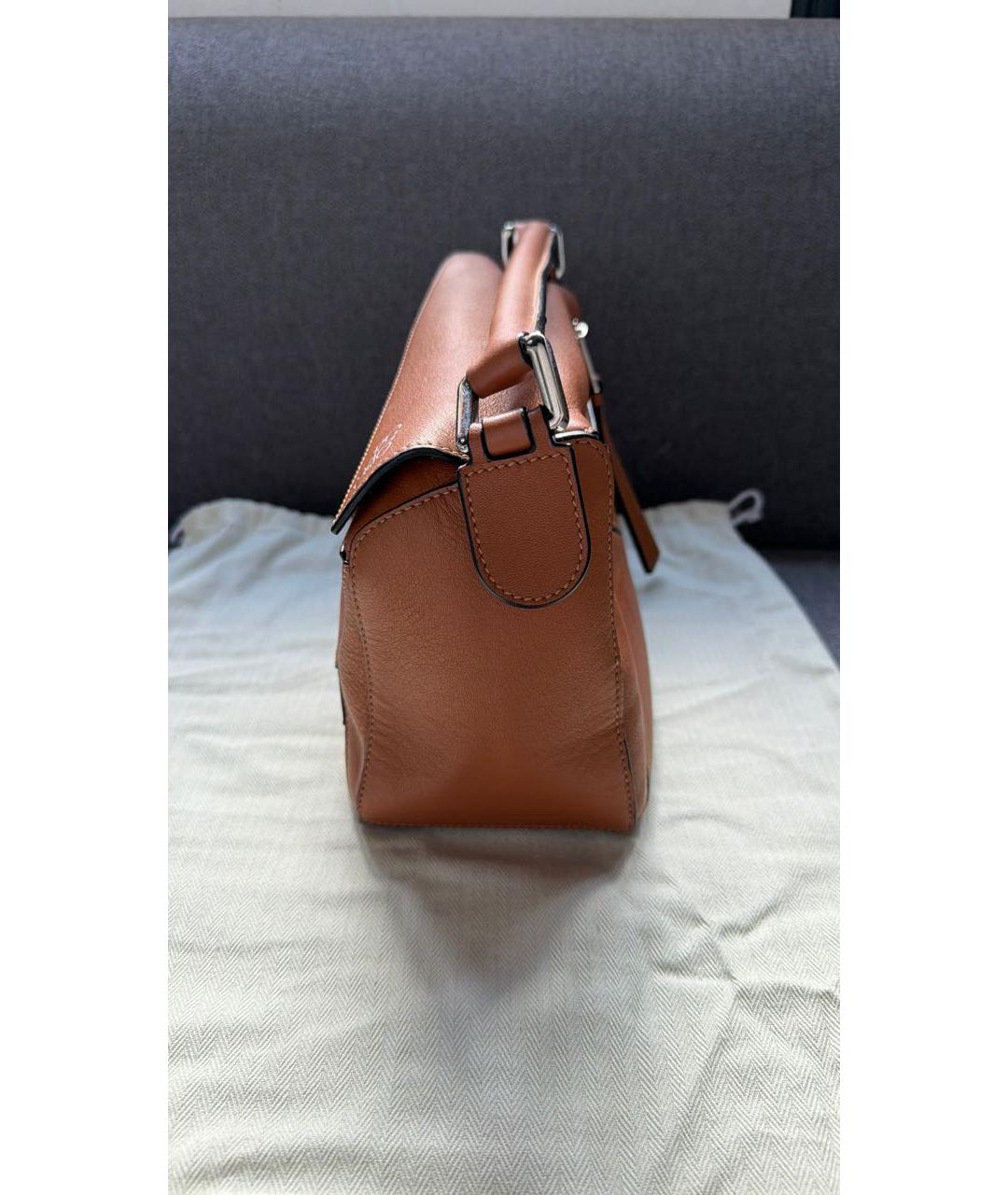LOEWE Коричневая кожаная сумка через плечо, фото 5