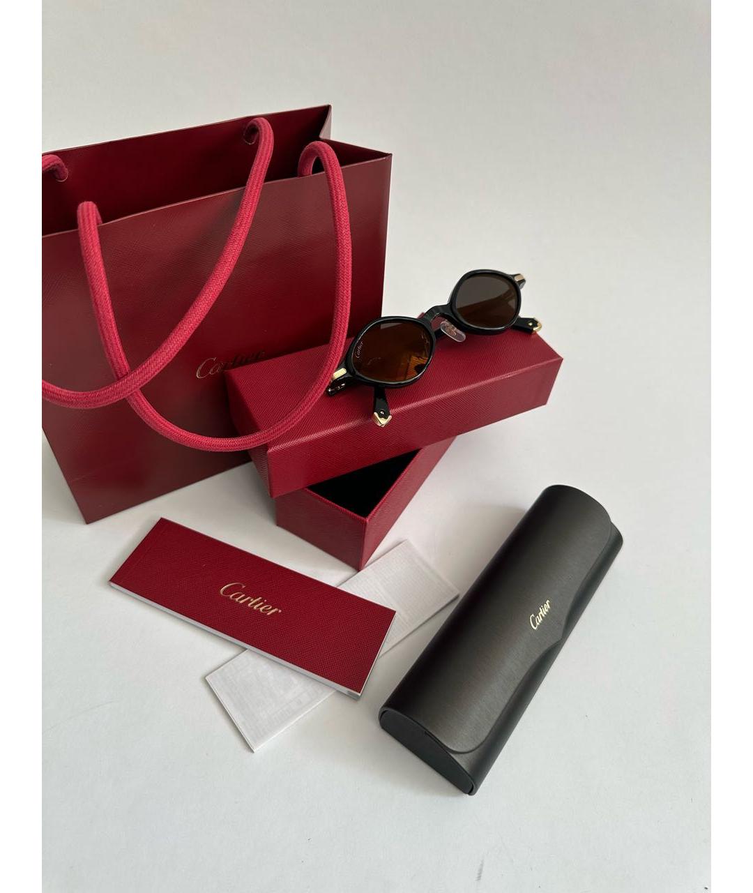 CARTIER Черные пластиковые солнцезащитные очки, фото 2