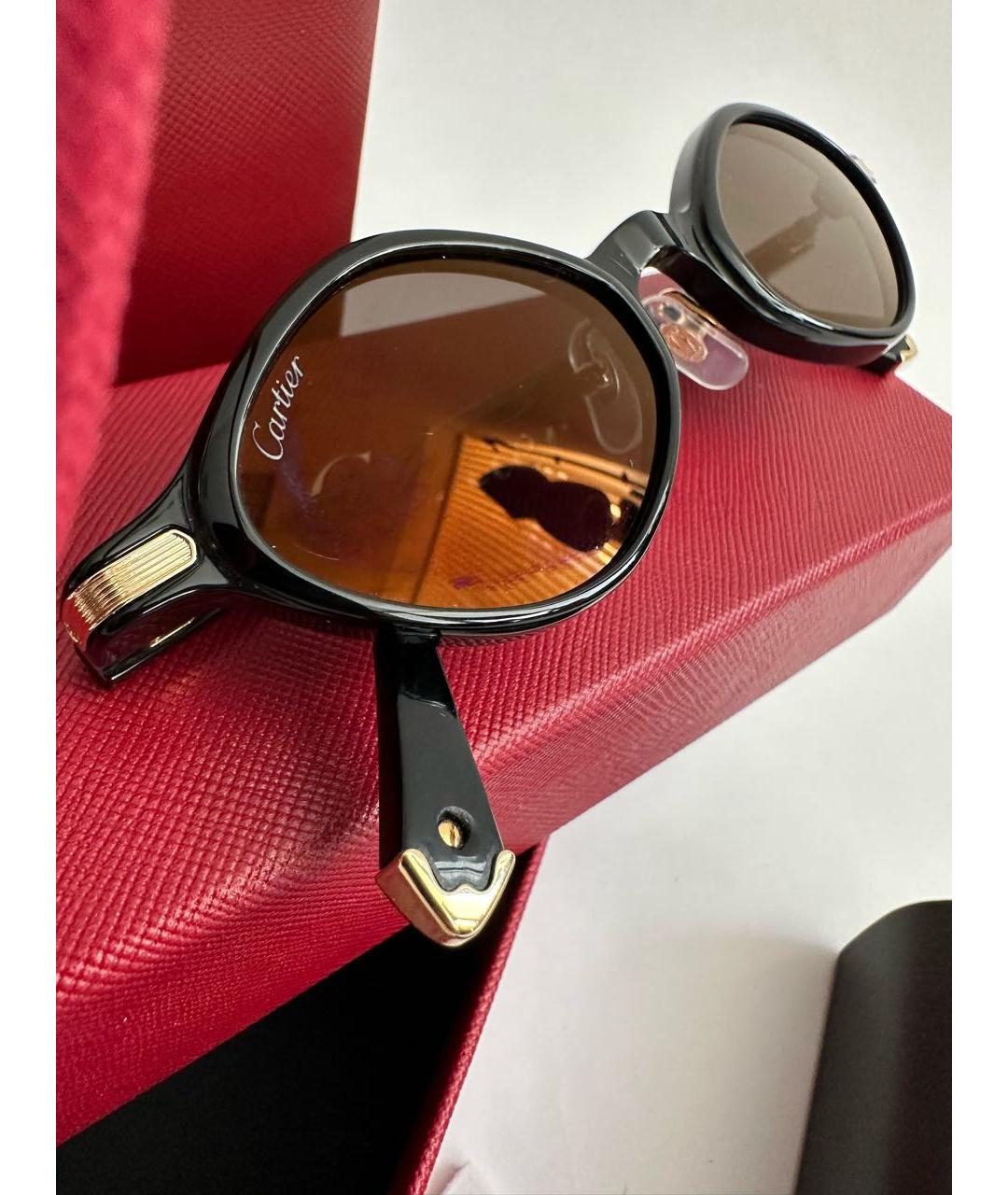 CARTIER Черные пластиковые солнцезащитные очки, фото 6