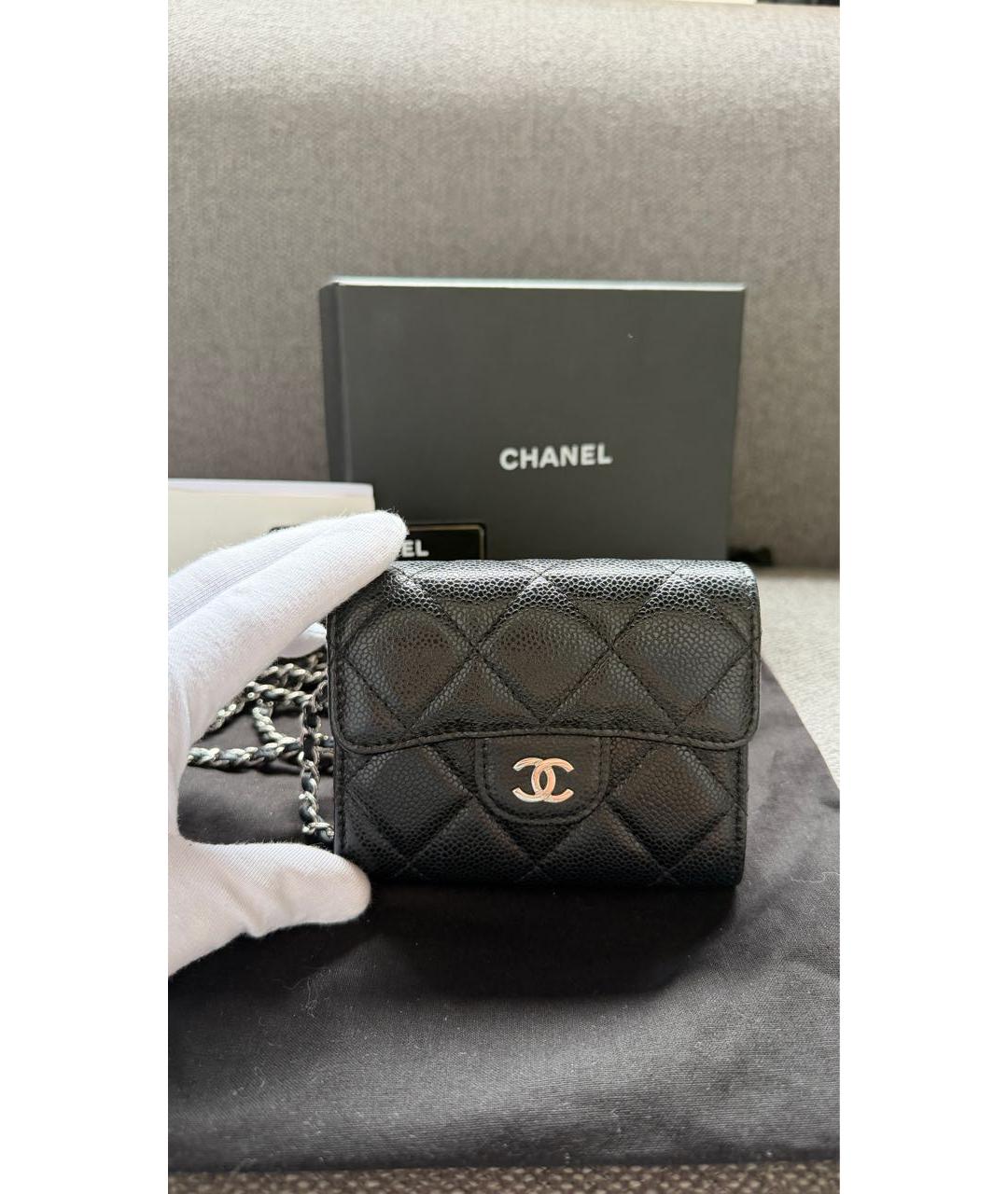 CHANEL Черная кожаная сумка через плечо, фото 5