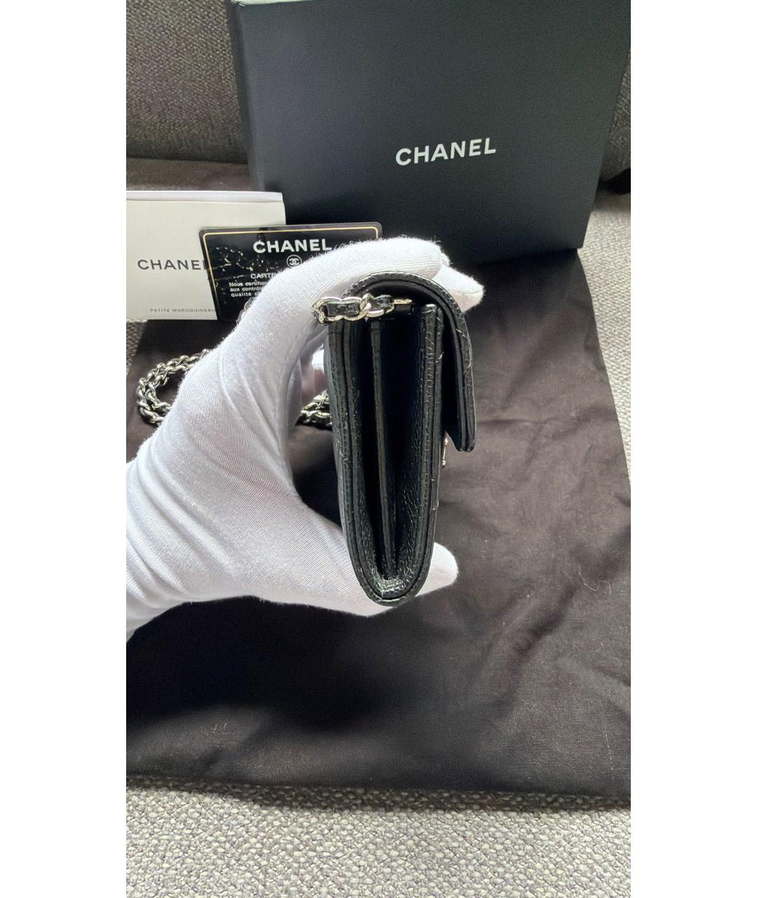 CHANEL Черная кожаная сумка через плечо, фото 8