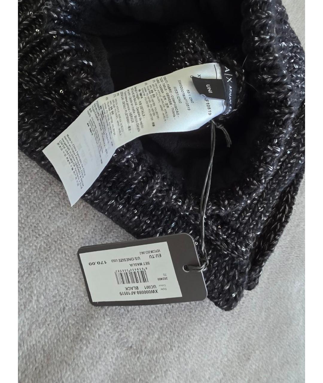 ARMANI EXCHANGE Антрацитовая синтетическая шапка, фото 6