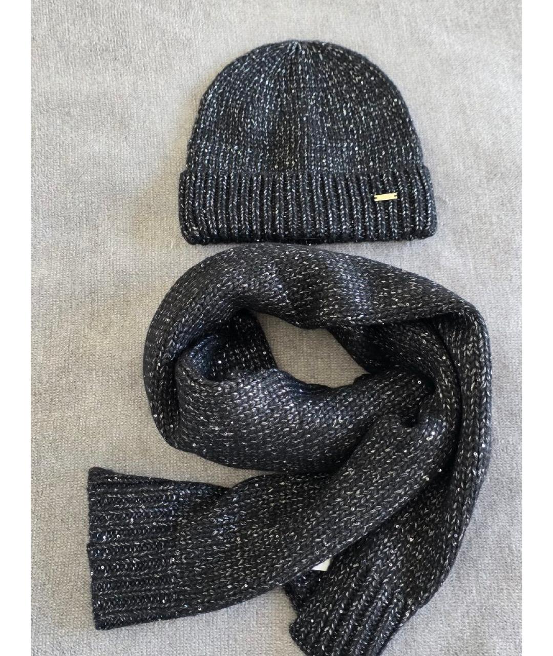 ARMANI EXCHANGE Антрацитовая синтетическая шапка, фото 9
