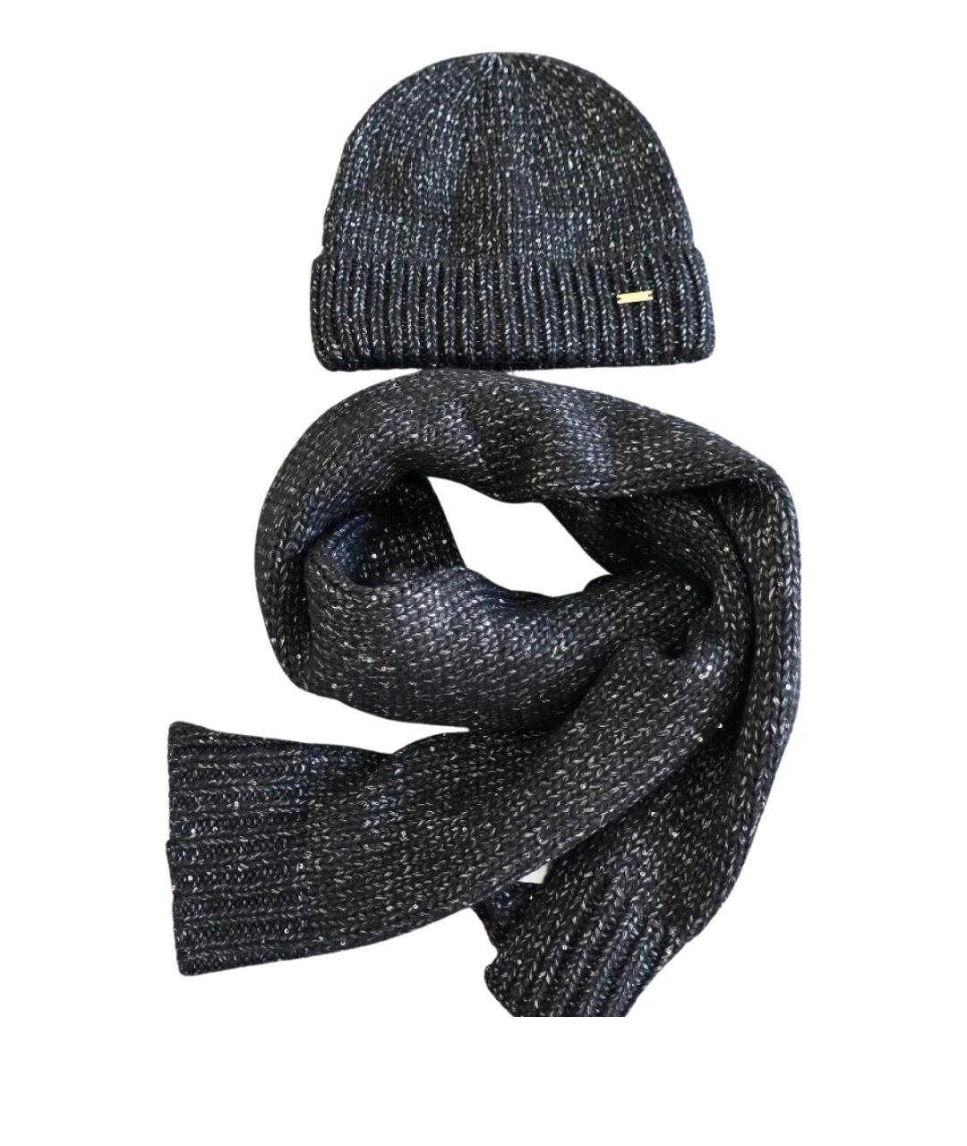 ARMANI EXCHANGE Антрацитовая синтетическая шапка, фото 1