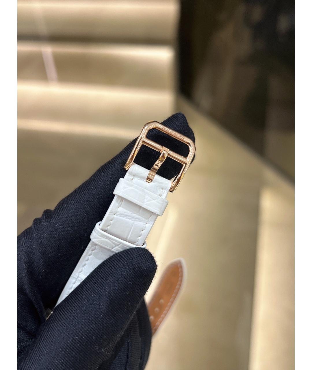 HERMES Белые часы из розового золота, фото 4