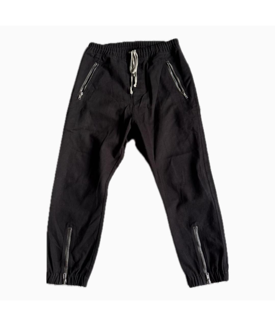 RICK OWENS Черные хлопковые повседневные брюки, фото 9