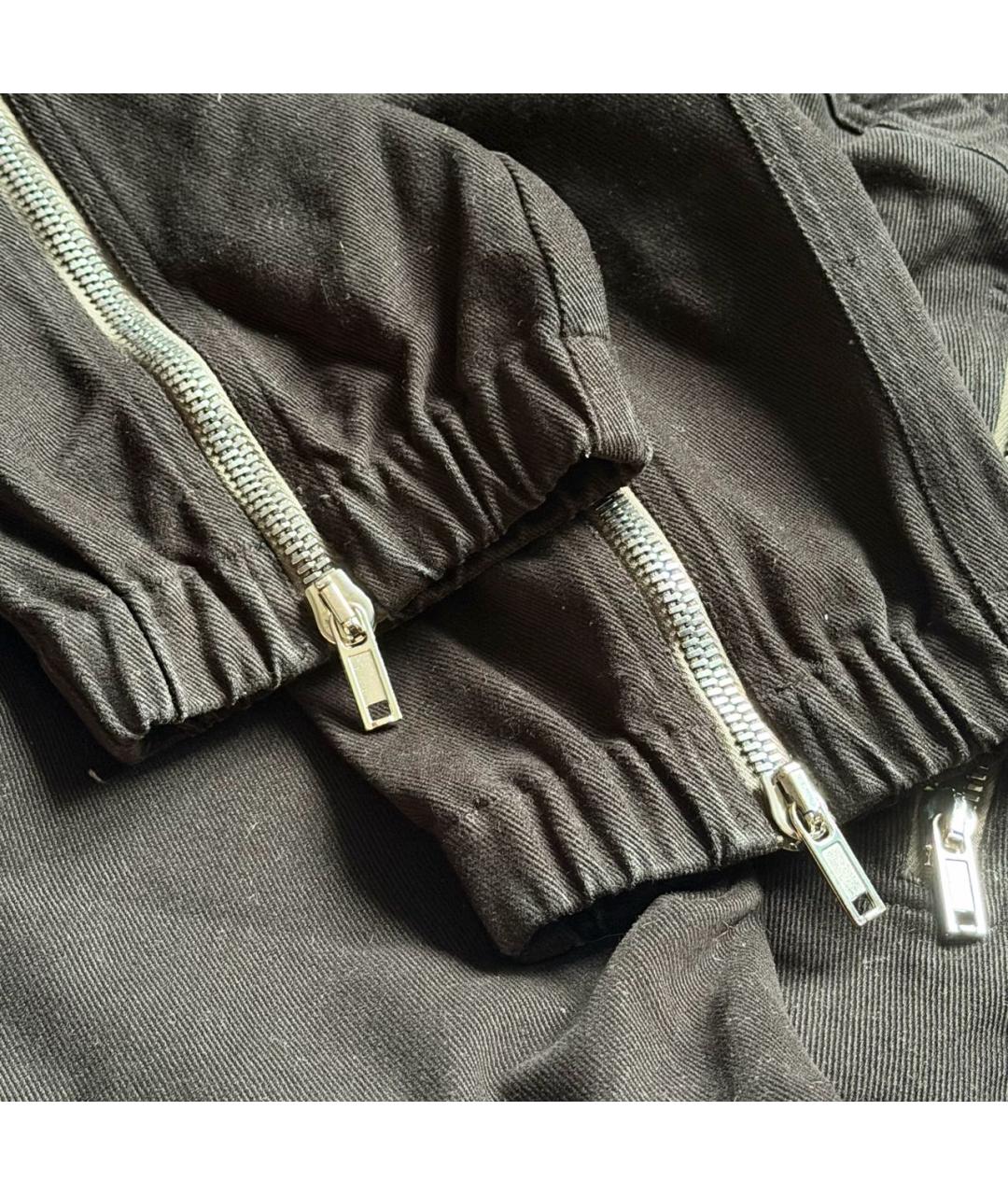 RICK OWENS Черные хлопковые повседневные брюки, фото 7