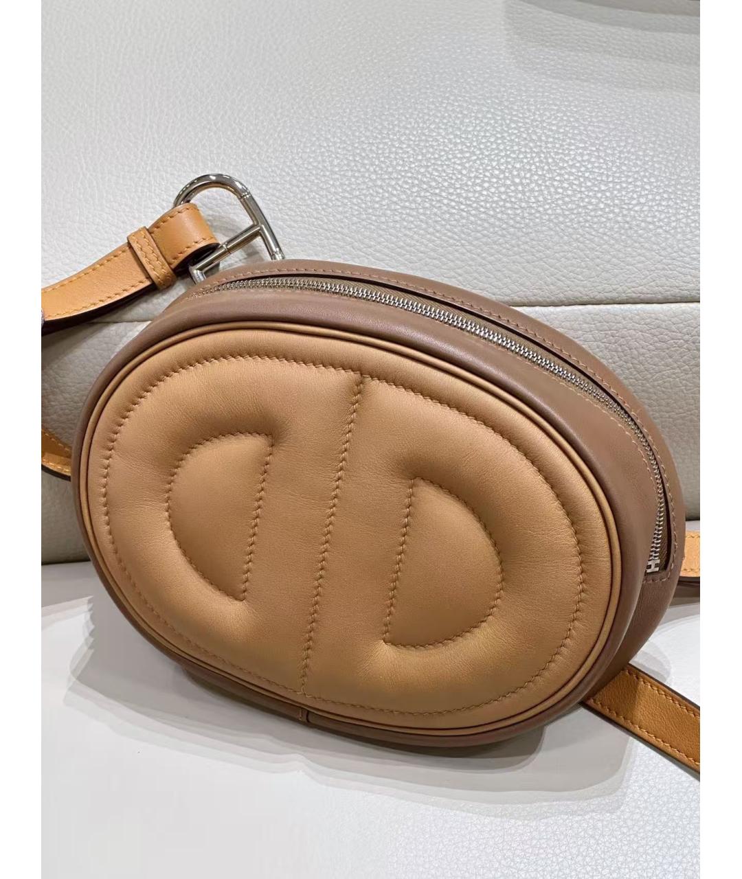 HERMES Хаки кожаная поясная сумка, фото 3