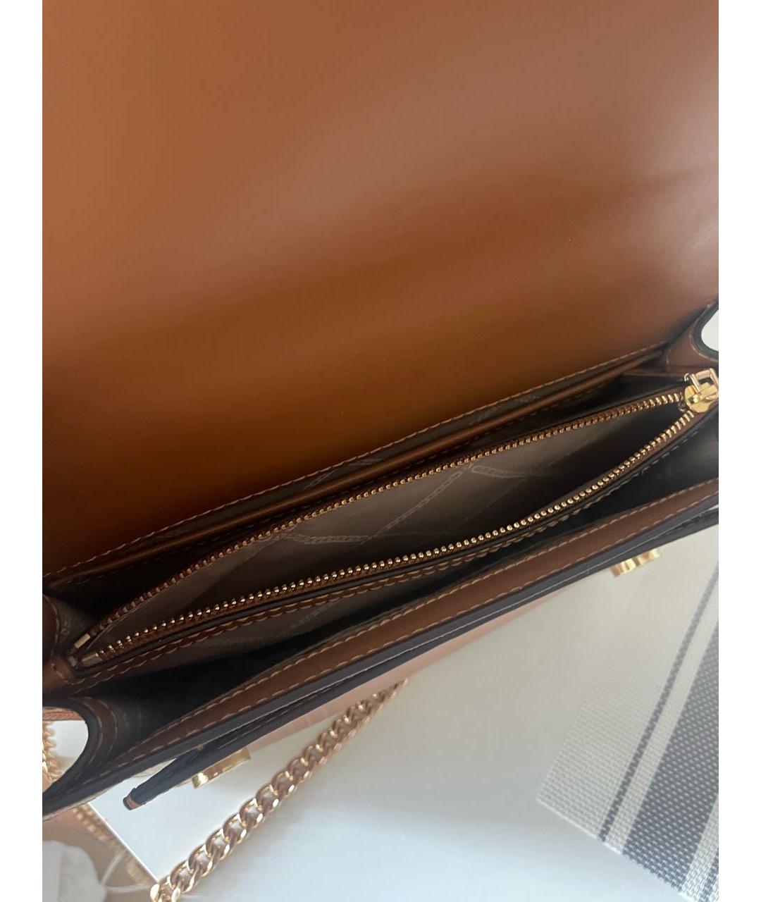 MICHAEL KORS Бежевая кожаная сумка через плечо, фото 4