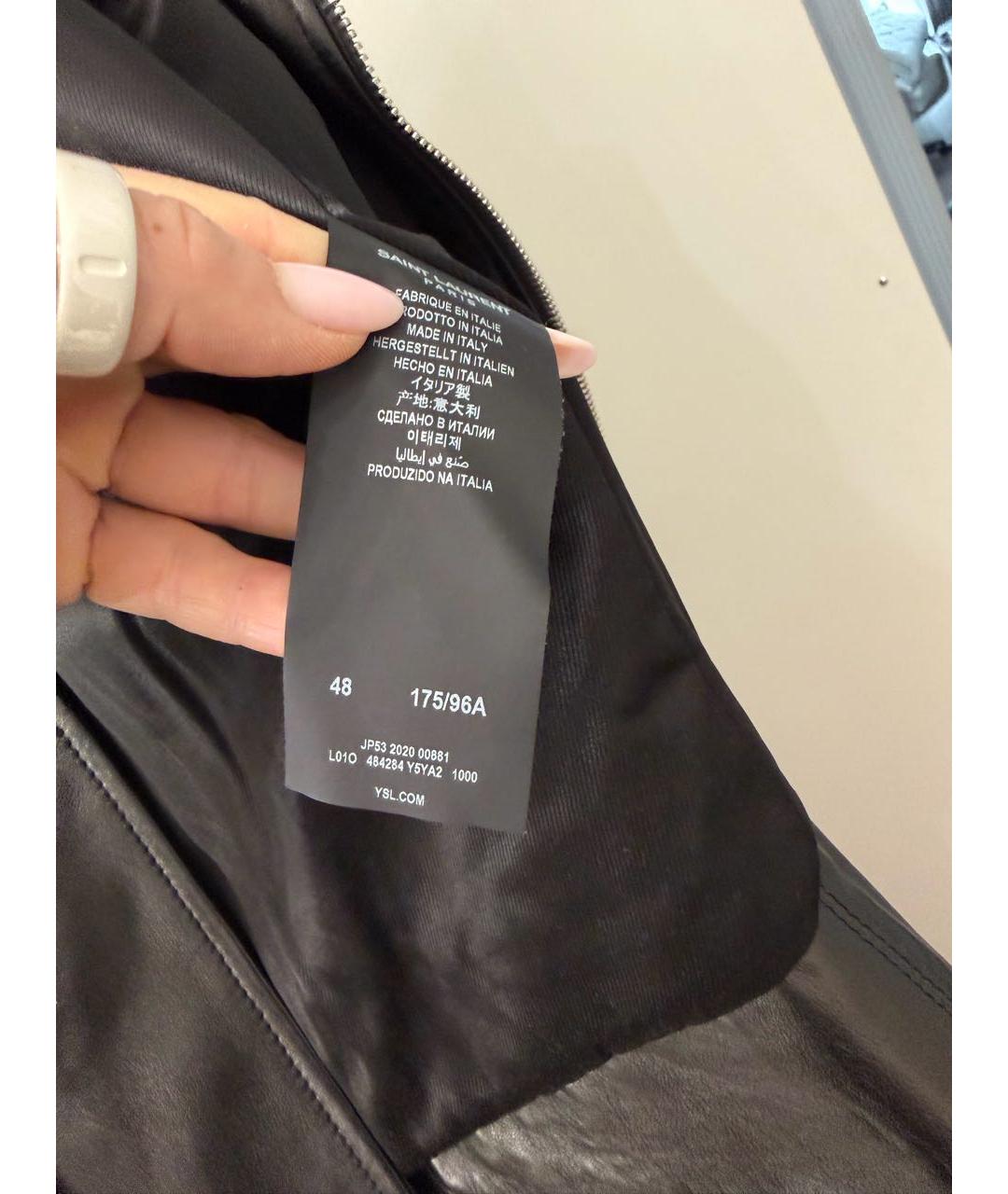 SAINT LAURENT Черная кожаная куртка, фото 3