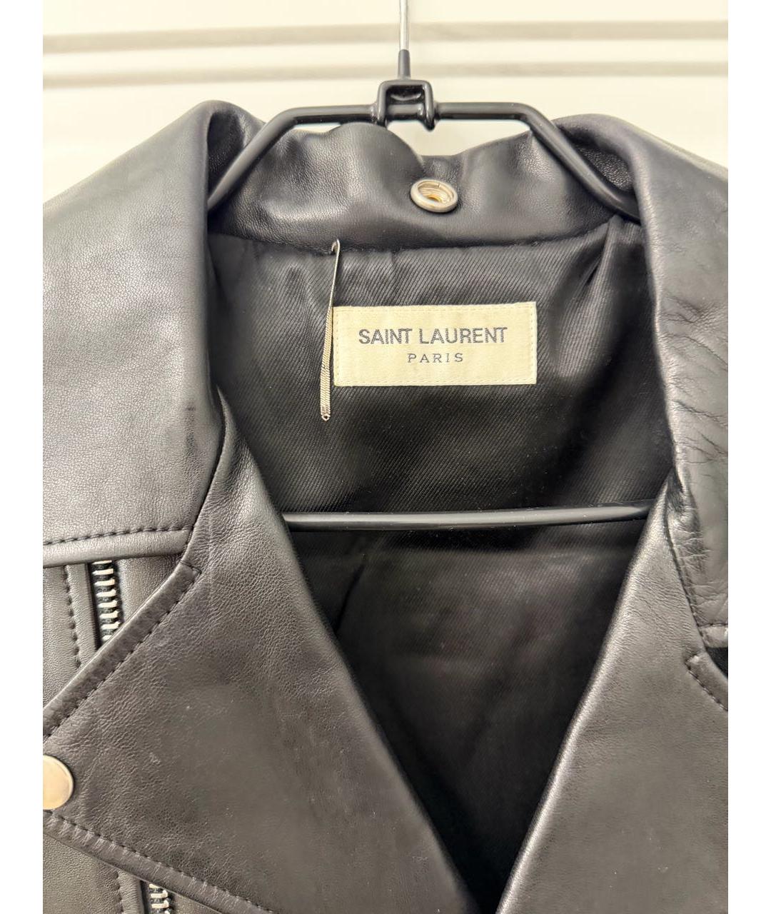 SAINT LAURENT Черная кожаная куртка, фото 2