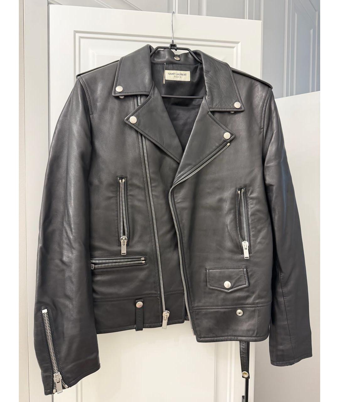 SAINT LAURENT Черная кожаная куртка, фото 5